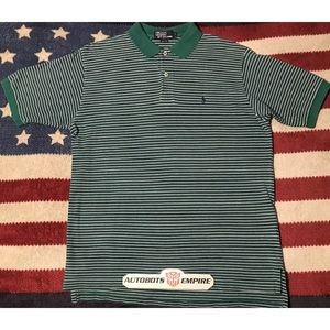 Vintage Ralph Lauren Polo Stripe Rugby Golf Shirt L p wing stadium Rlpc Cp Rlx 1